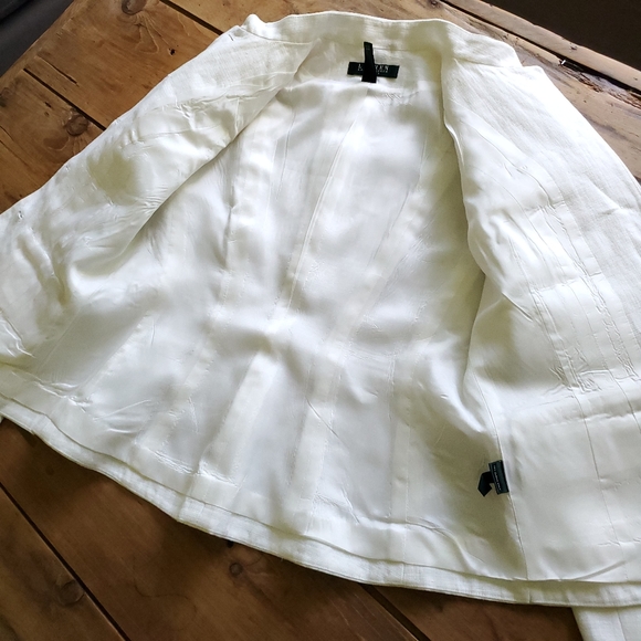 Lauren Ralph Lauren White Linen Lined Jacket Blazer Women's Size 6P - Picture 8 of 17